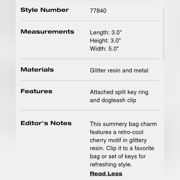 Coach Cherry Bag Charm - Picture 3 of 5